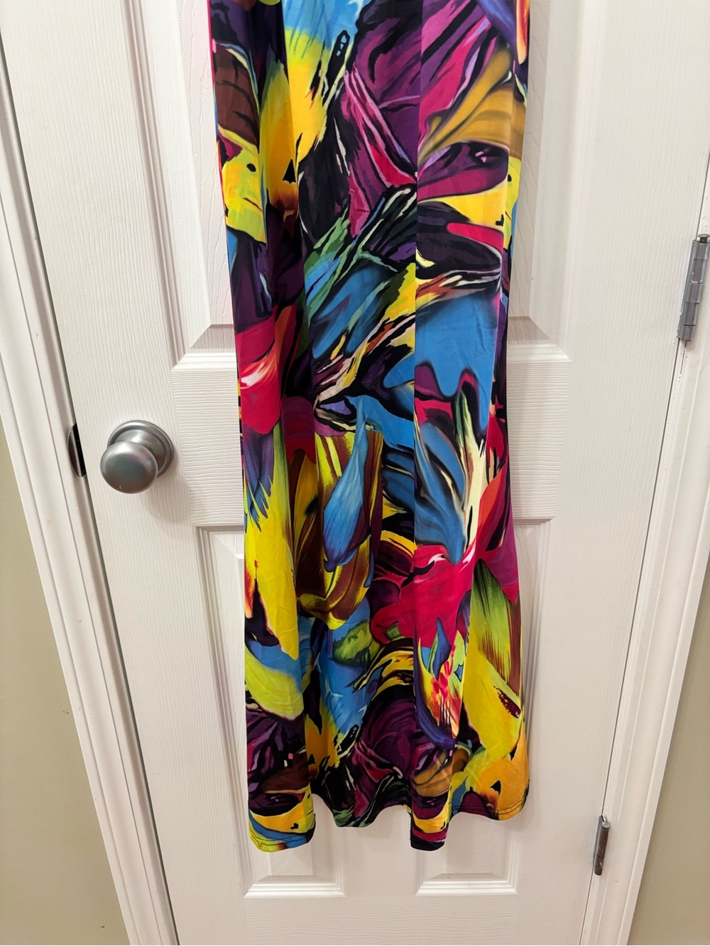 NWT Suimiki Off-Shoulder Tropical Print Maxi Dress Multicolor Women’s Size M - Picture 5 of 10